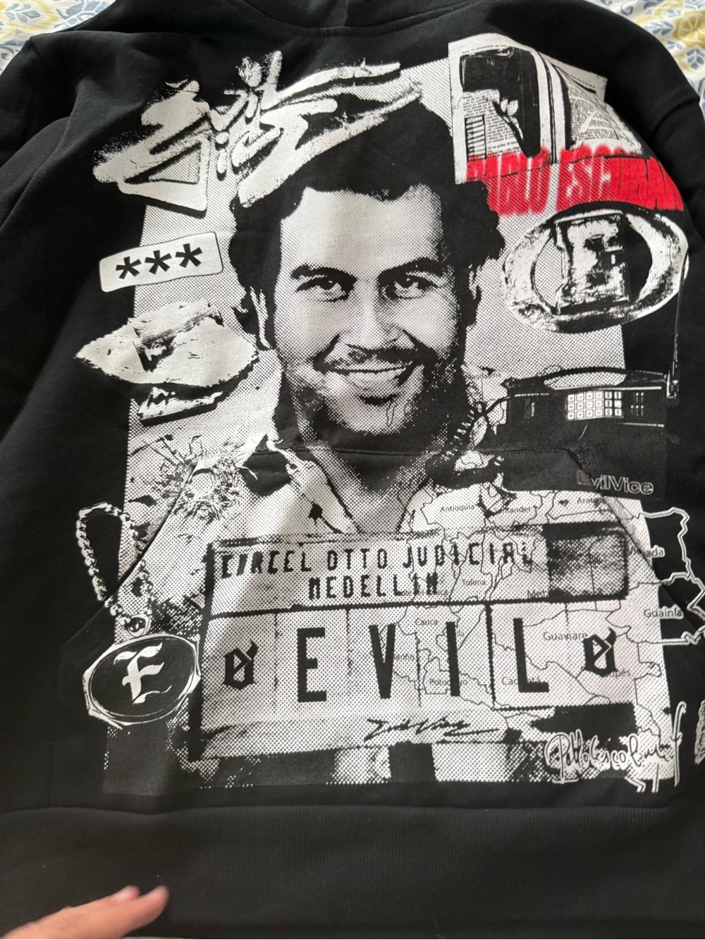 Evil Vice Pablo Escobar Men’s Black Hoodie